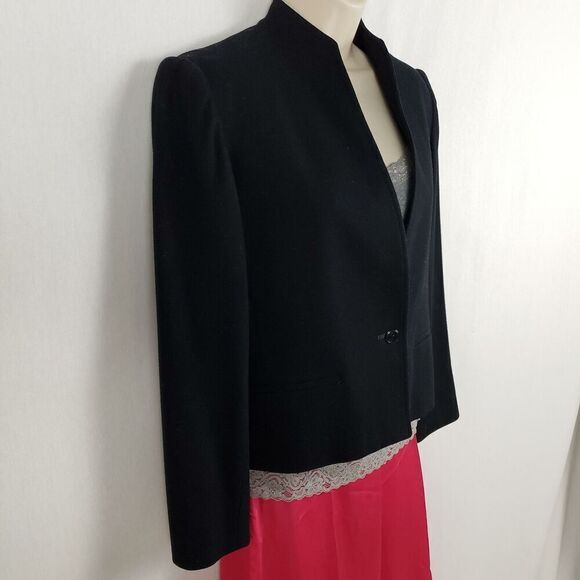Vtg Suits Galore Jim Baldwin Wool Blazer Women's Size 6 Black One Single Button - Picture 4 of 9